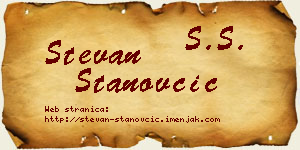Stevan Stanovčić vizit kartica